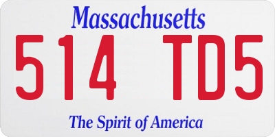 MA license plate 514TD5