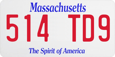MA license plate 514TD9