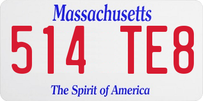 MA license plate 514TE8