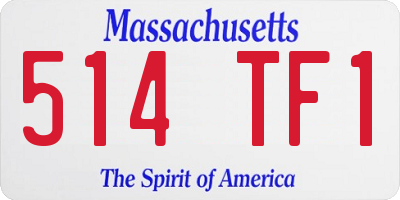 MA license plate 514TF1