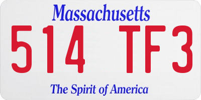 MA license plate 514TF3