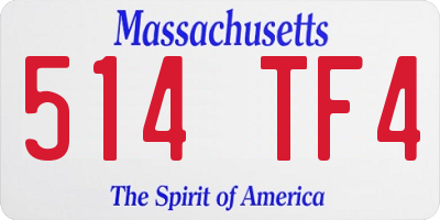 MA license plate 514TF4