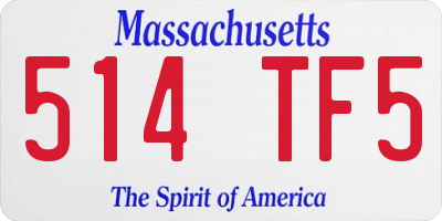MA license plate 514TF5