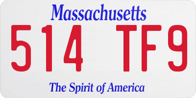 MA license plate 514TF9