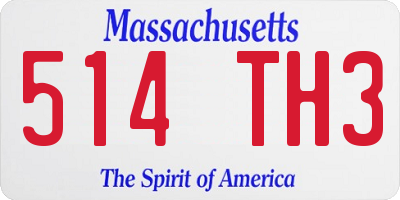 MA license plate 514TH3