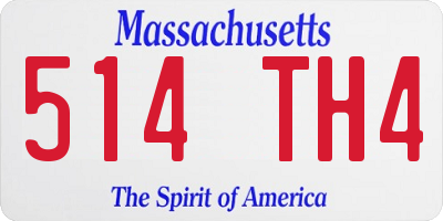MA license plate 514TH4