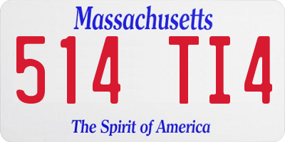 MA license plate 514TI4