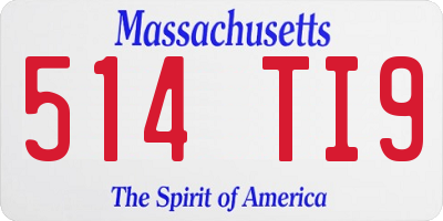 MA license plate 514TI9