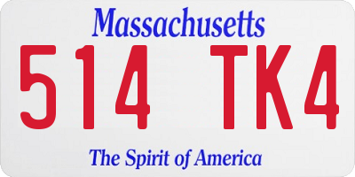 MA license plate 514TK4