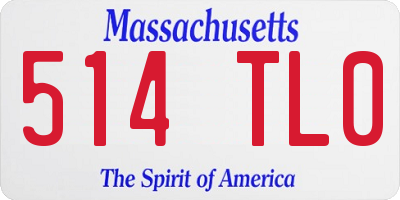 MA license plate 514TL0