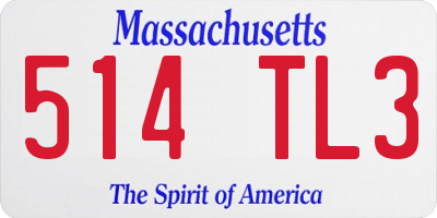 MA license plate 514TL3