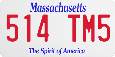 MA license plate 514TM5