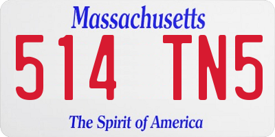 MA license plate 514TN5