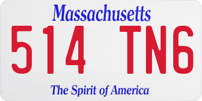 MA license plate 514TN6