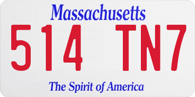 MA license plate 514TN7
