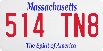 MA license plate 514TN8