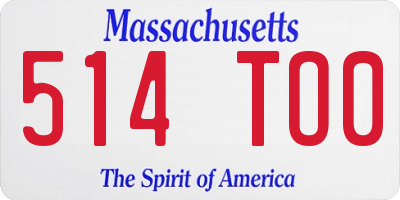 MA license plate 514TO0