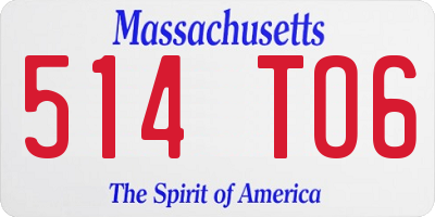 MA license plate 514TO6