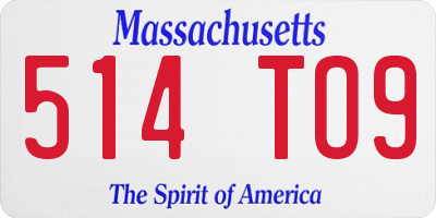 MA license plate 514TO9