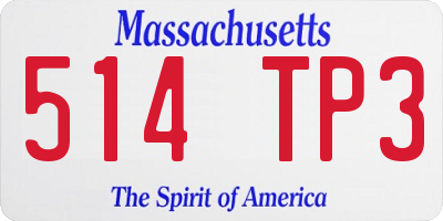 MA license plate 514TP3