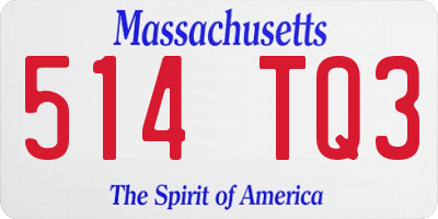 MA license plate 514TQ3