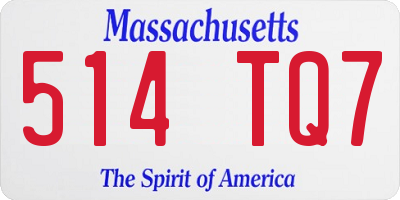 MA license plate 514TQ7