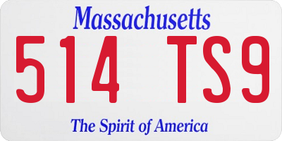 MA license plate 514TS9