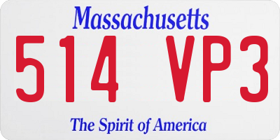 MA license plate 514VP3