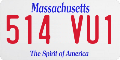 MA license plate 514VU1