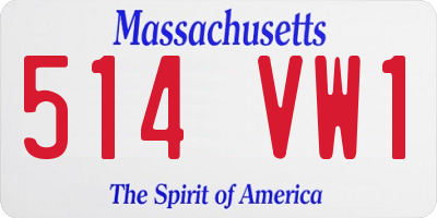 MA license plate 514VW1