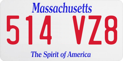 MA license plate 514VZ8