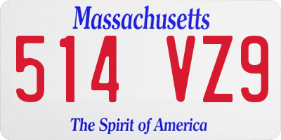 MA license plate 514VZ9