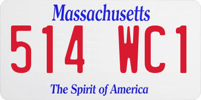 MA license plate 514WC1