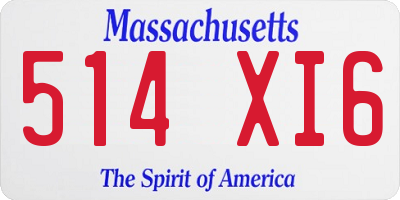MA license plate 514XI6