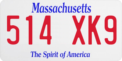 MA license plate 514XK9