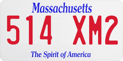 MA license plate 514XM2
