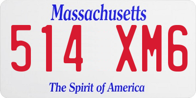 MA license plate 514XM6