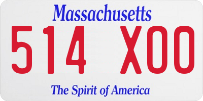 MA license plate 514XO0