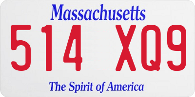 MA license plate 514XQ9