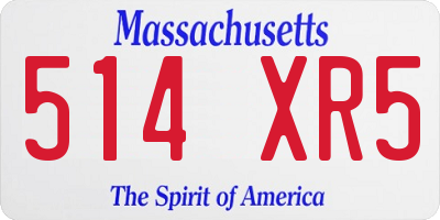 MA license plate 514XR5