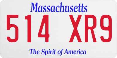 MA license plate 514XR9