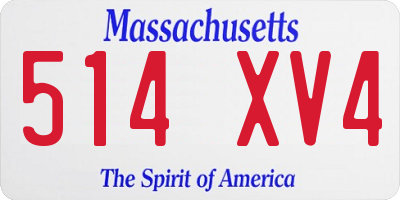 MA license plate 514XV4
