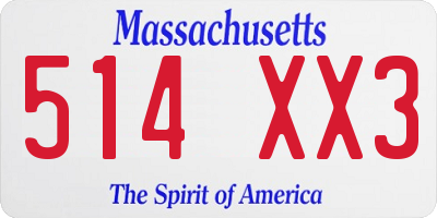 MA license plate 514XX3