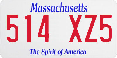 MA license plate 514XZ5