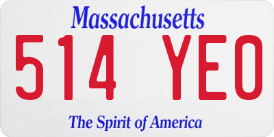 MA license plate 514YE0