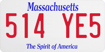MA license plate 514YE5