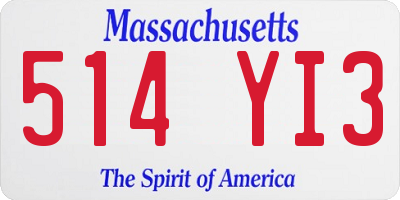 MA license plate 514YI3