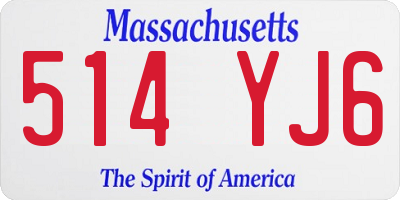 MA license plate 514YJ6