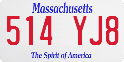 MA license plate 514YJ8
