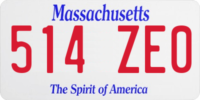 MA license plate 514ZE0